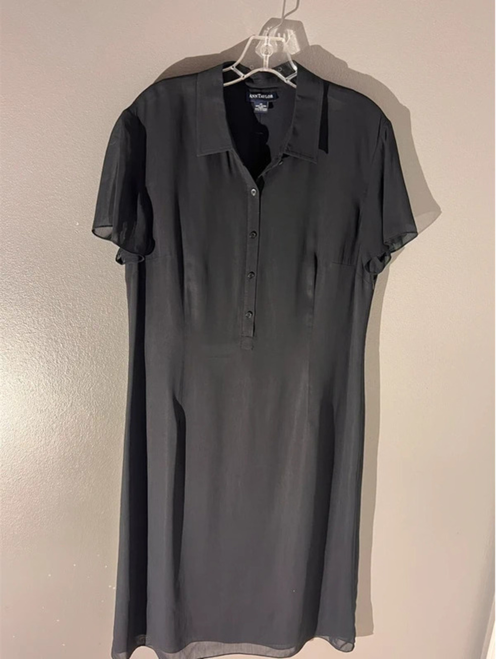 Ann Taylor Luxury Rayon Shift Shirt Dress - Size 14